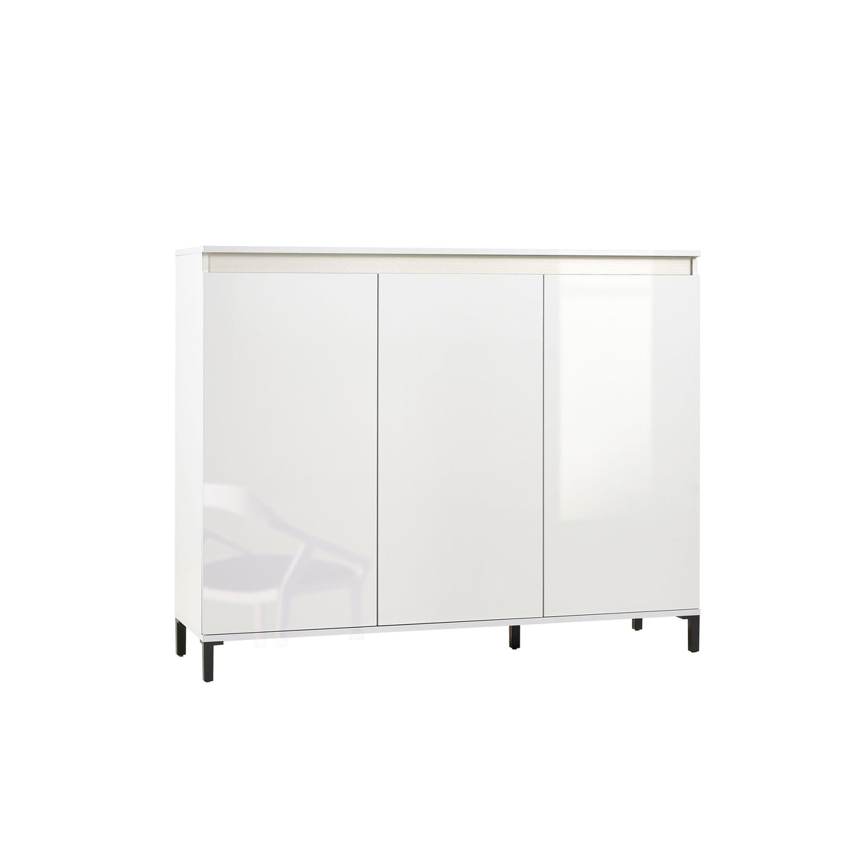 Cancun 3 Door 138cm White Gloss and Anthracite Highboard/Tall Sideboard - FurniComp