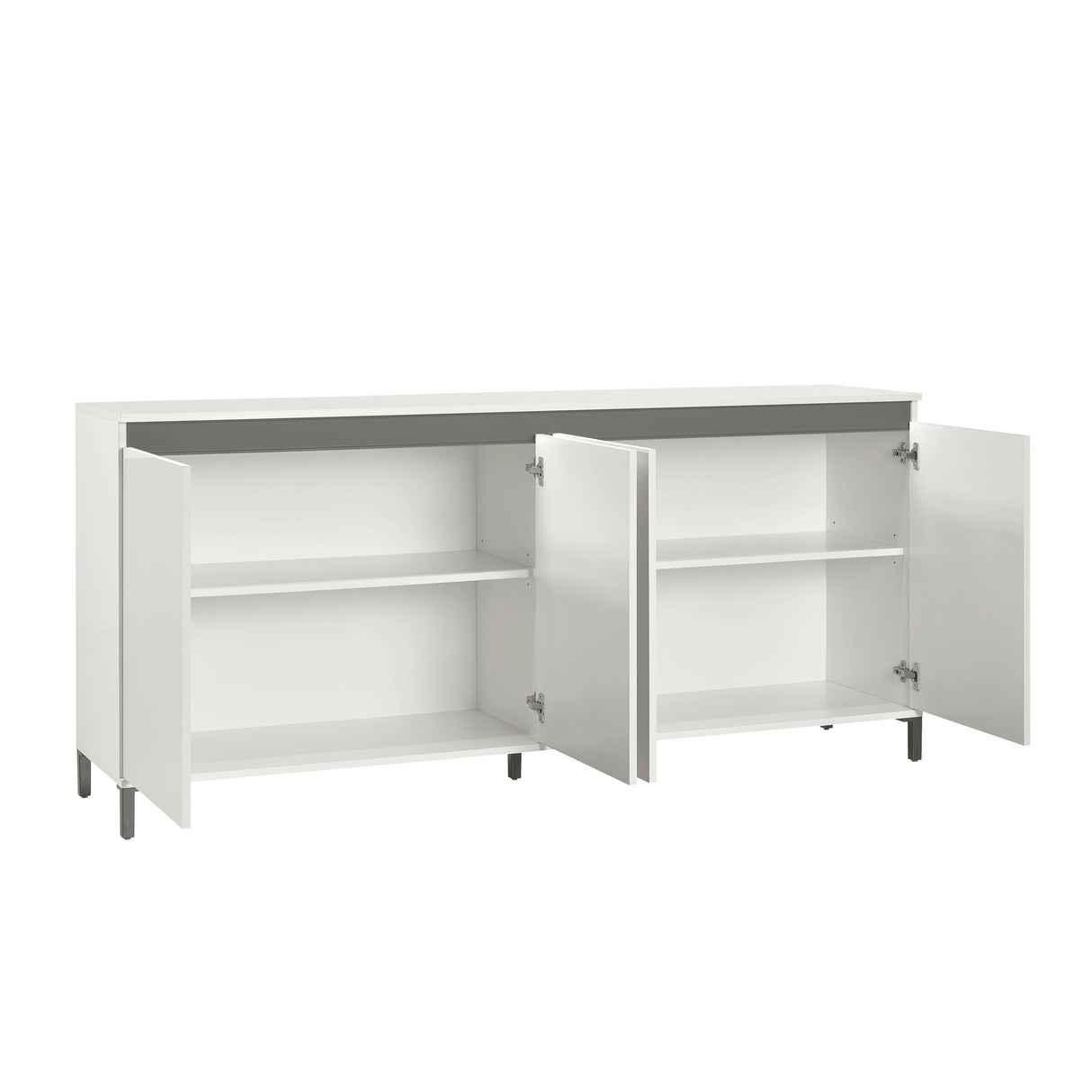Cancun 4 Door 184cm White Gloss and Anthracite Sideboard - FurniComp