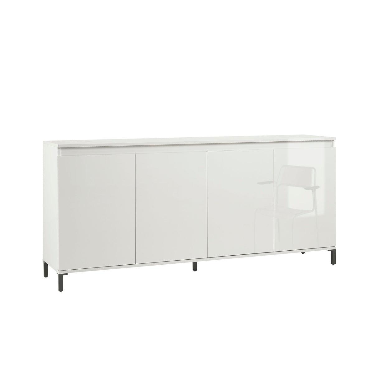 Cancun 4 Door 184cm White Gloss and Anthracite Sideboard - FurniComp