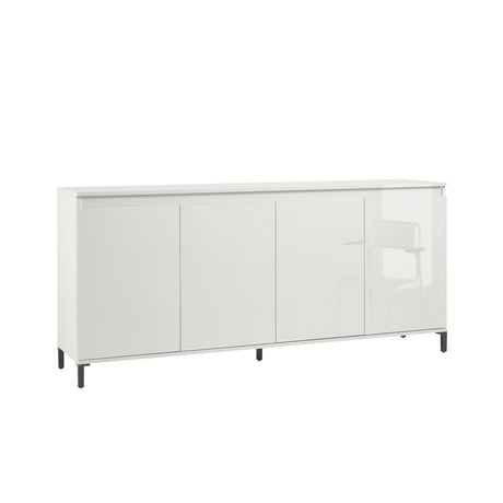 Cancun 4 Door 184cm White Gloss and Anthracite Sideboard - FurniComp