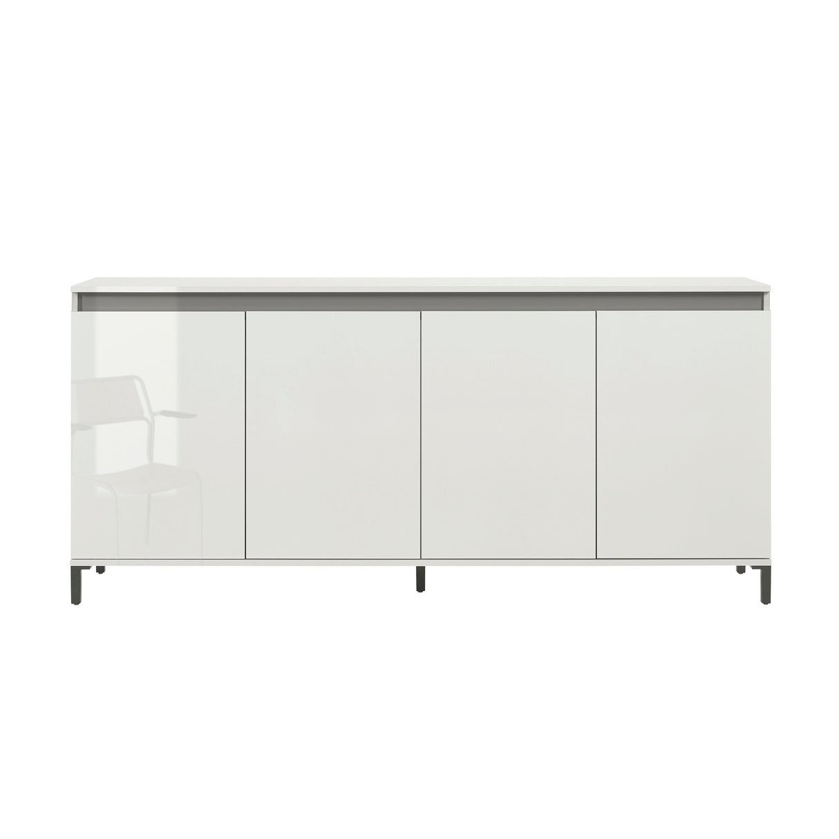 Cancun 4 Door 184cm White Gloss and Anthracite Sideboard - FurniComp