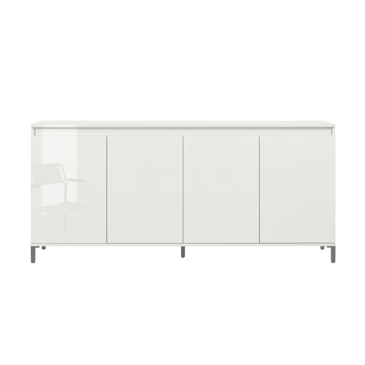 Cancun 4 Door 184cm White Gloss and Anthracite Sideboard - FurniComp