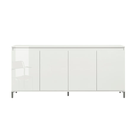 Cancun 4 Door 184cm White Gloss and Anthracite Sideboard - FurniComp