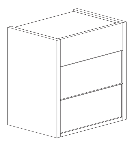 Carter 3 Drawer Bedside Table - White Oak & Cadiz - FurniComp