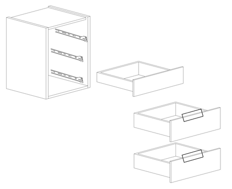 Carter 3 Drawer Bedside Table - Bronze & Mercure Oak - FurniComp