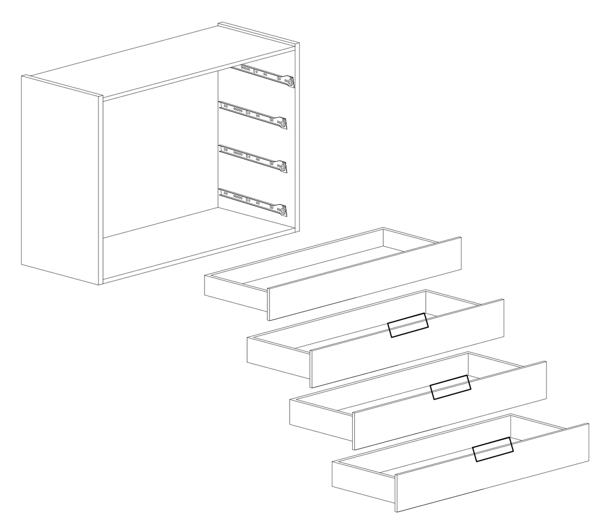 Carter 4 Drawer 110cm Chest of Drawers - White Oak & Cadiz - FurniComp