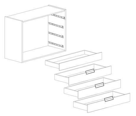 Carter 4 Drawer 110cm Chest of Drawers - White Oak & Cadiz - FurniComp