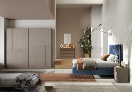 Carter 6 Drawer 50cm Tall Chest of Drawers - Bronze & Mercure Oak - FurniComp