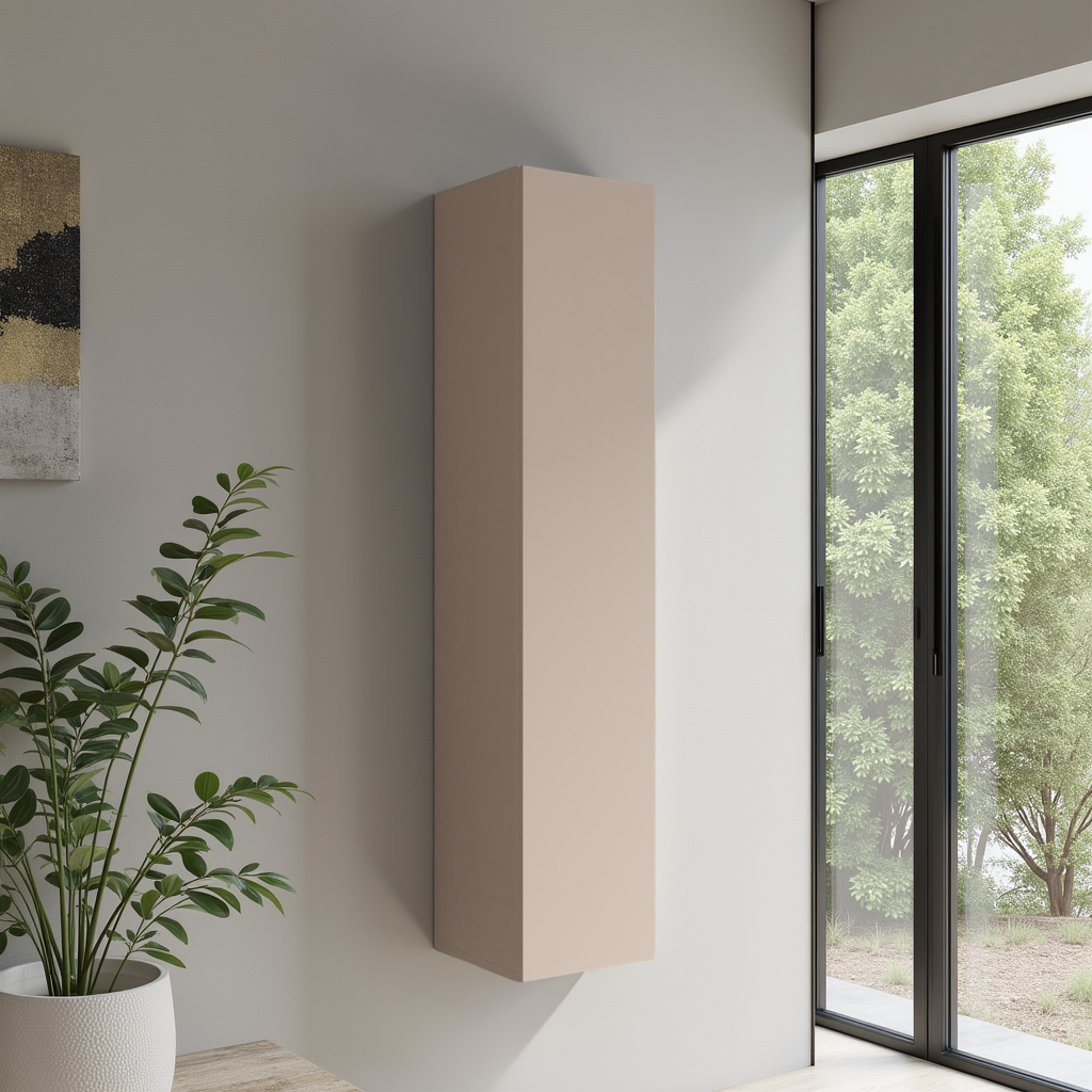 Combo 1 Door 29cm Multipurpose Wall Hung Tall Storage Unit - Cashmere COM-30-10 - FurniComp