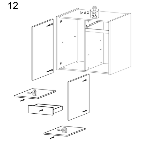 Chelsea 2 Door 1 Drawer Compact White Gloss and Mercure Oak Sideboard - FurniComp