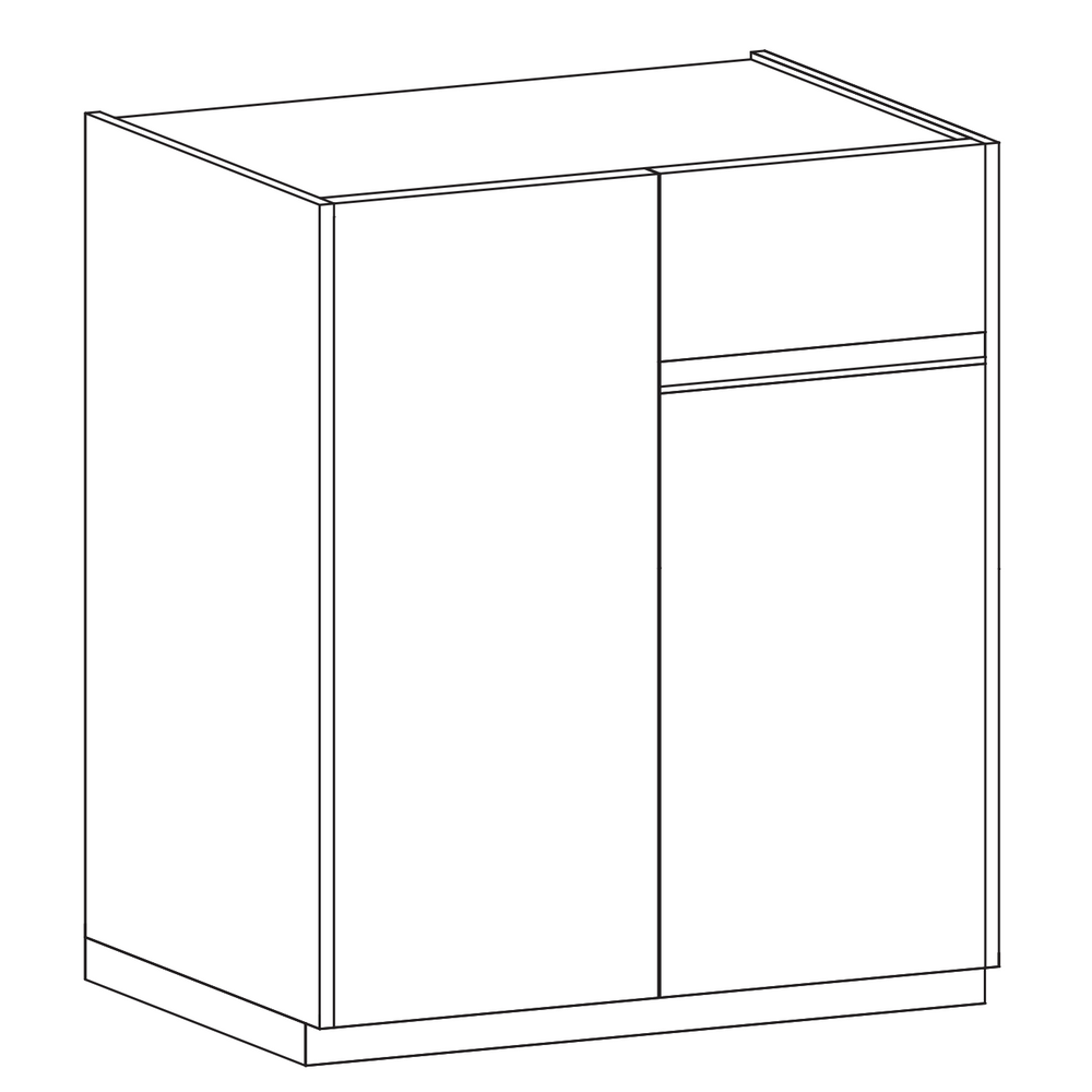 Chelsea 2 Door 1 Drawer Compact White Gloss and Mercure Oak Sideboard - FurniComp