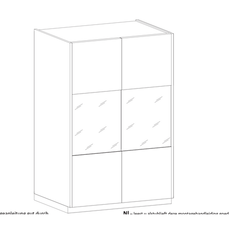 Chelsea 2 Door White Gloss and Cadiz Oak Glass Display Cabinet - FurniComp