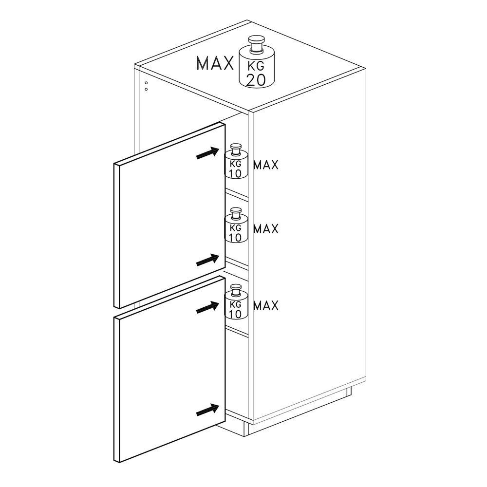 Chelsea 2 Door White Gloss and Cadiz Oak Tallboy Storage Cupboard - FurniComp