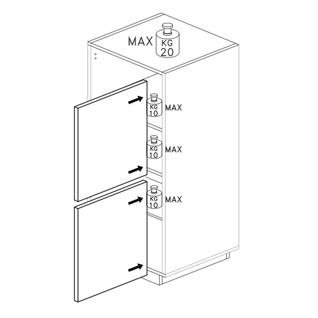 Chelsea 2 Door White Gloss and Cadiz Oak Tallboy Storage Cupboard - FurniComp