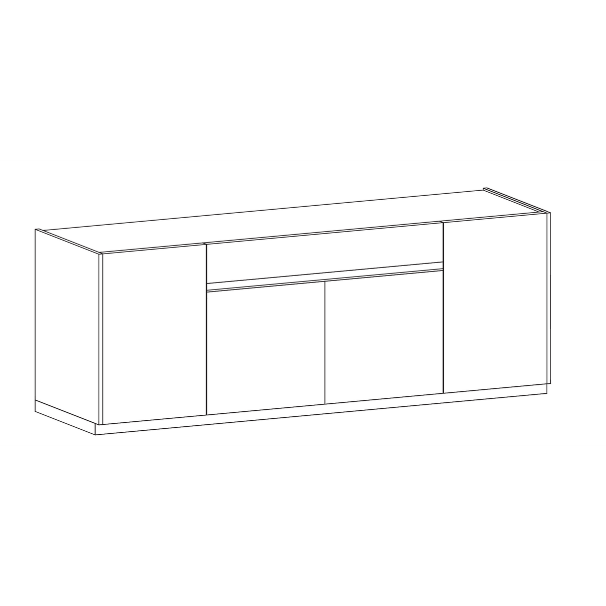 Chelsea 4 Door 1 Drawer Large Bronze and Mercure Oak Sideboard - FurniComp