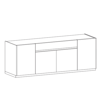 Chelsea 4 Door 1 Drawer Large White Gloss and Mercure Oak Sideboard - FurniComp