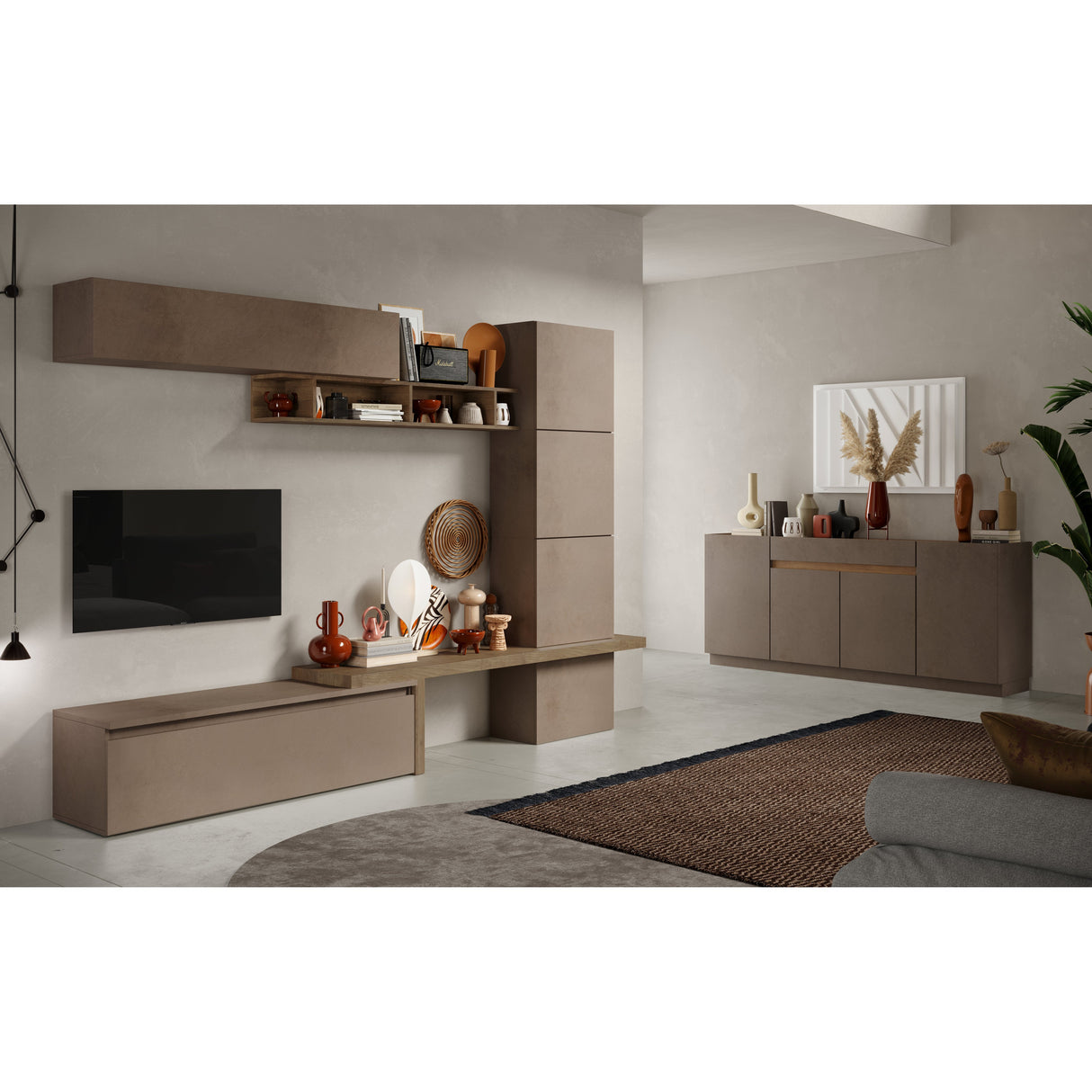 Chelsea 4 Door 1 Drawer Large Bronze and Mercure Oak Sideboard - FurniComp