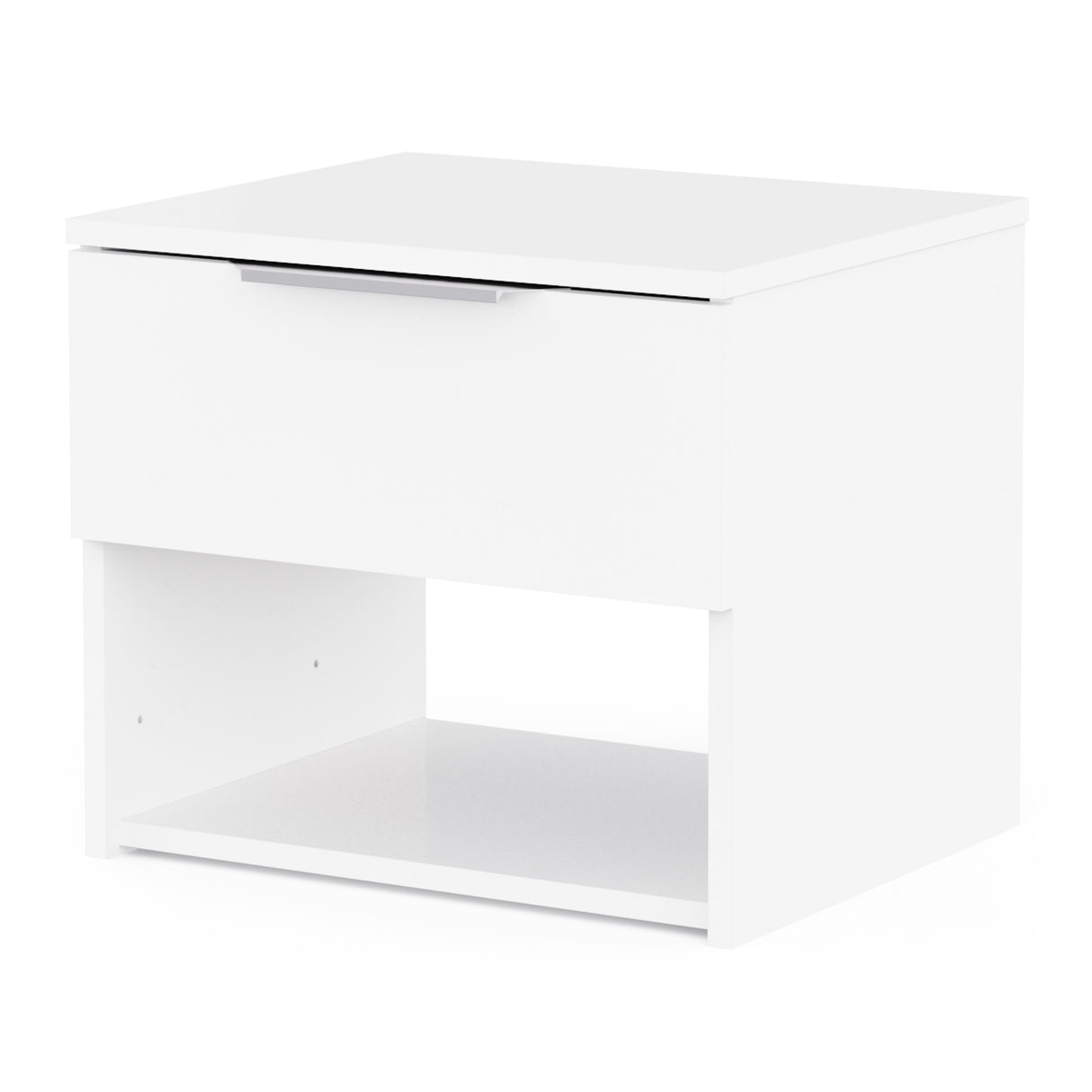 Chicago 1 Drawer Bedside Table - Matt White - FurniComp