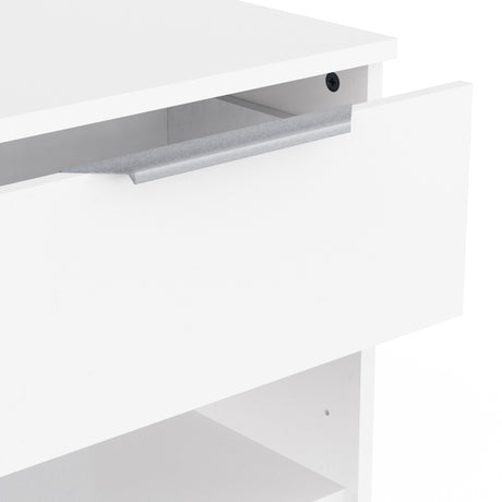 Chicago 1 Drawer Bedside Table - Matt White - FurniComp