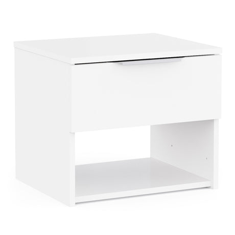Chicago 1 Drawer Bedside Table - Matt White - FurniComp