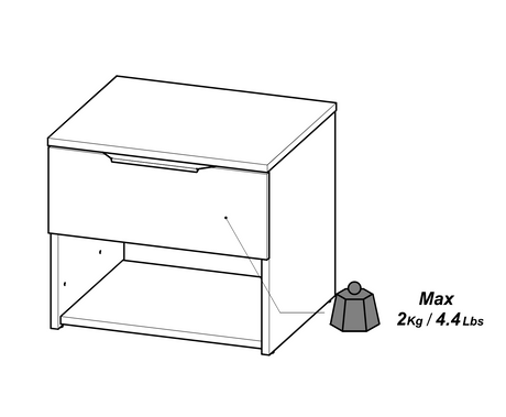 Chicago 1 Drawer Bedside Table - Matt White - FurniComp