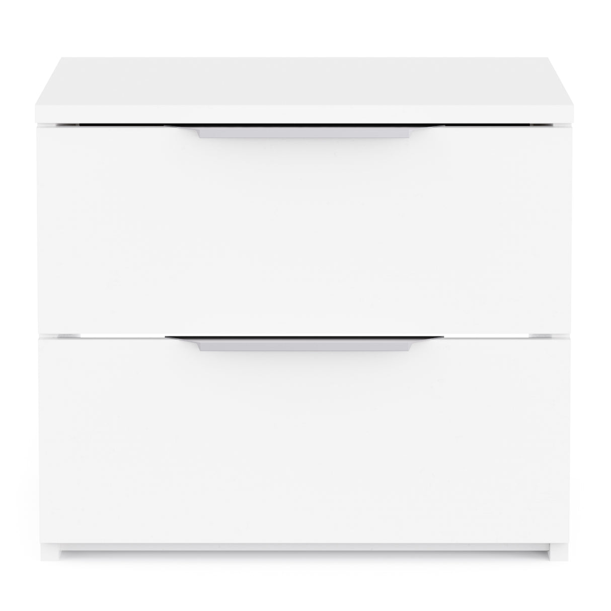 Chicago 2 Drawer Bedside Table - Matt White - FurniComp