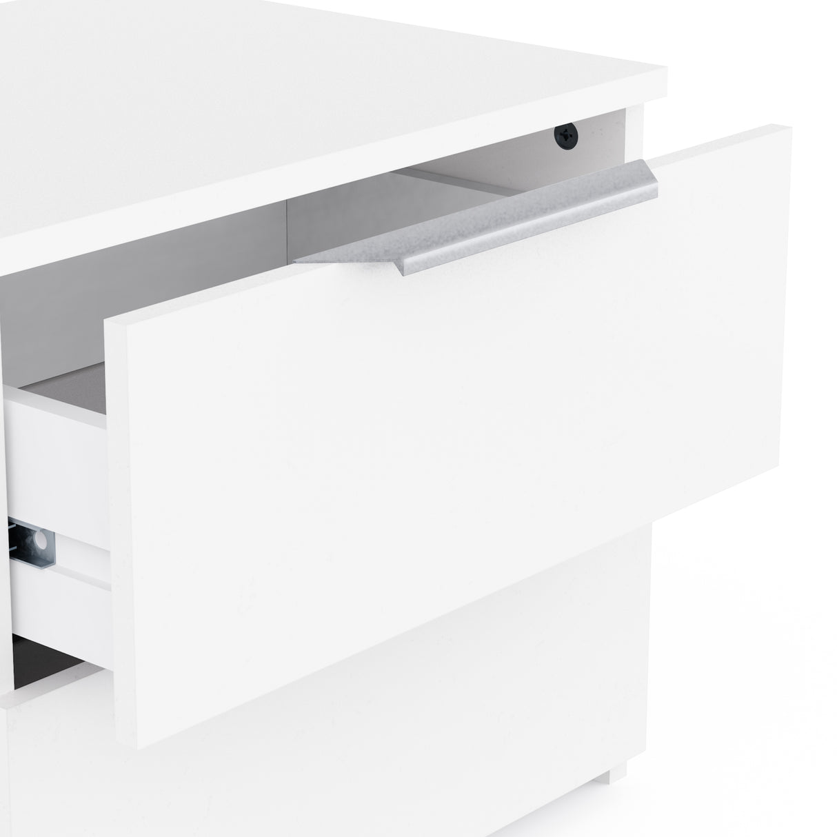 Chicago 2 Drawer Bedside Table - Matt White - FurniComp
