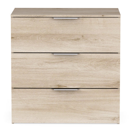 Chicago 3 Drawer 80cm Chest of Drawers - Kronberg Oak - FurniComp