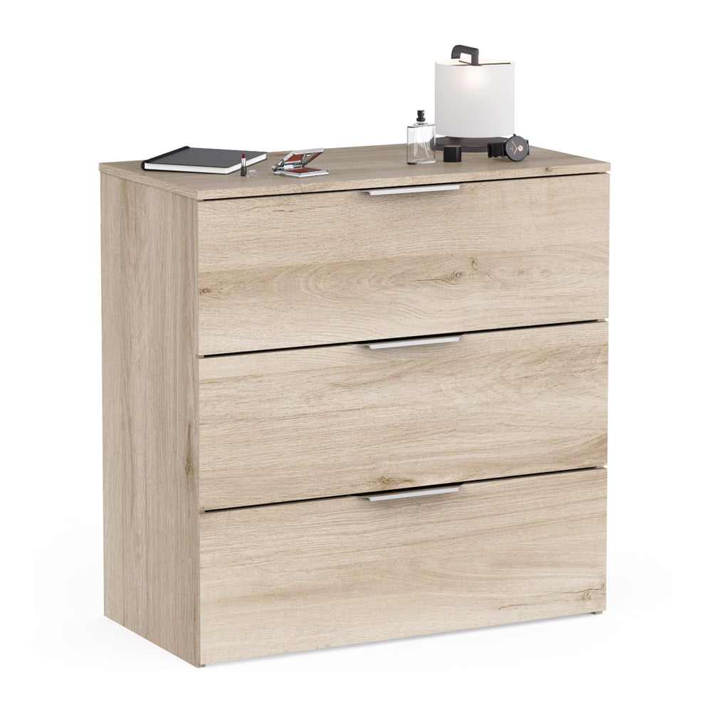 Chicago 3 Drawer 80cm Chest of Drawers - Kronberg Oak - FurniComp