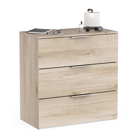 Chicago 3 Drawer 80cm Chest of Drawers - Kronberg Oak - FurniComp