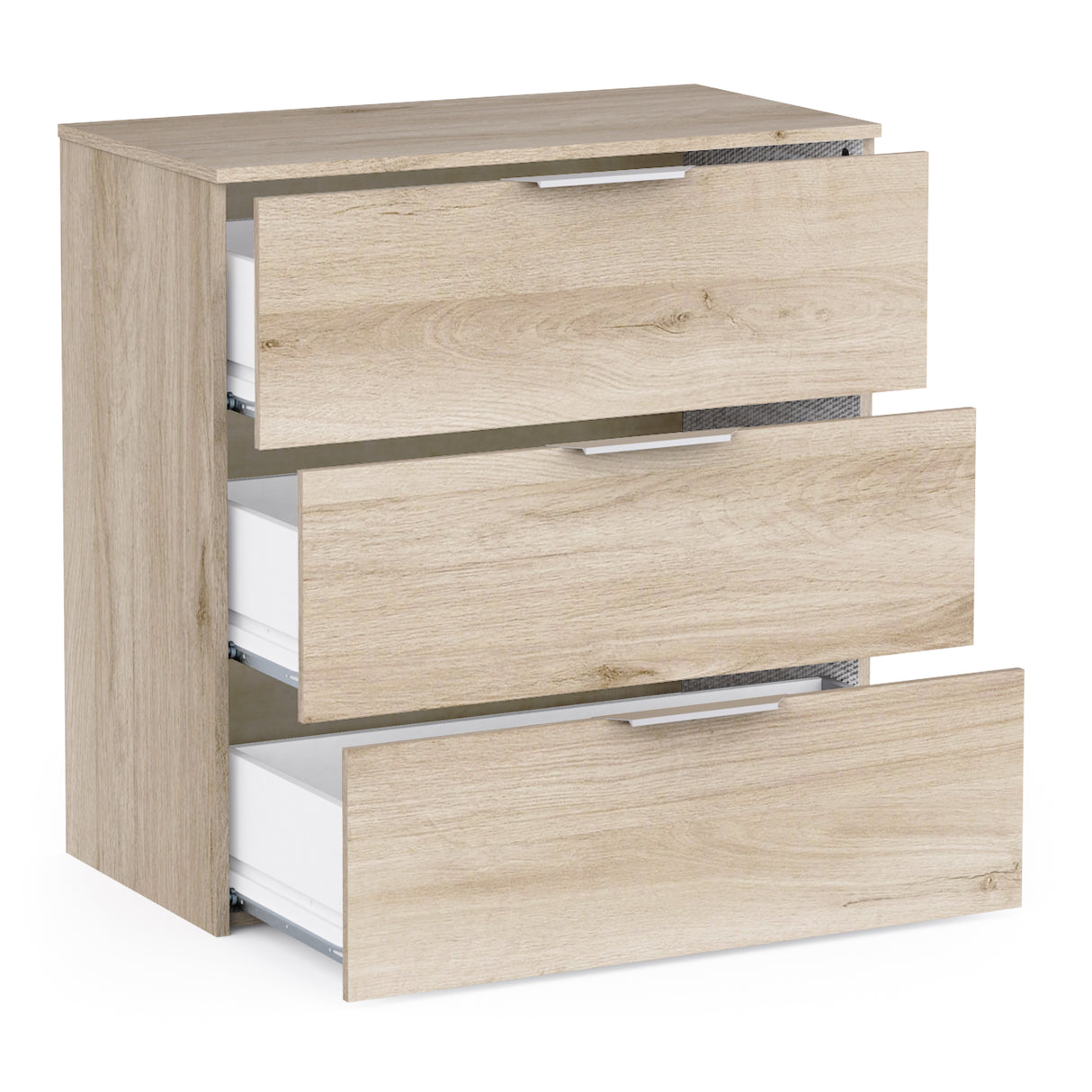 Chicago 3 Drawer 80cm Chest of Drawers - Kronberg Oak - FurniComp