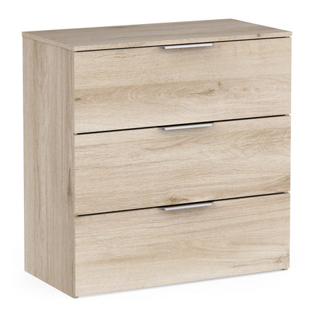 Chicago 3 Drawer 80cm Chest of Drawers - Kronberg Oak - FurniComp