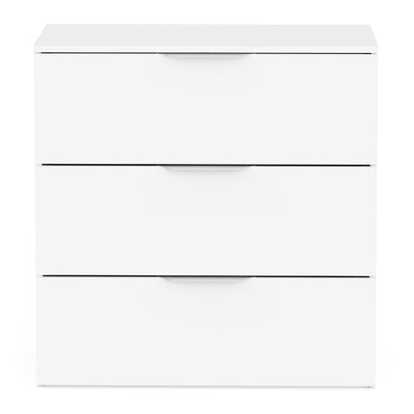 Chicago 3 Drawer 80cm Chest of Drawers - Matt White - FurniComp