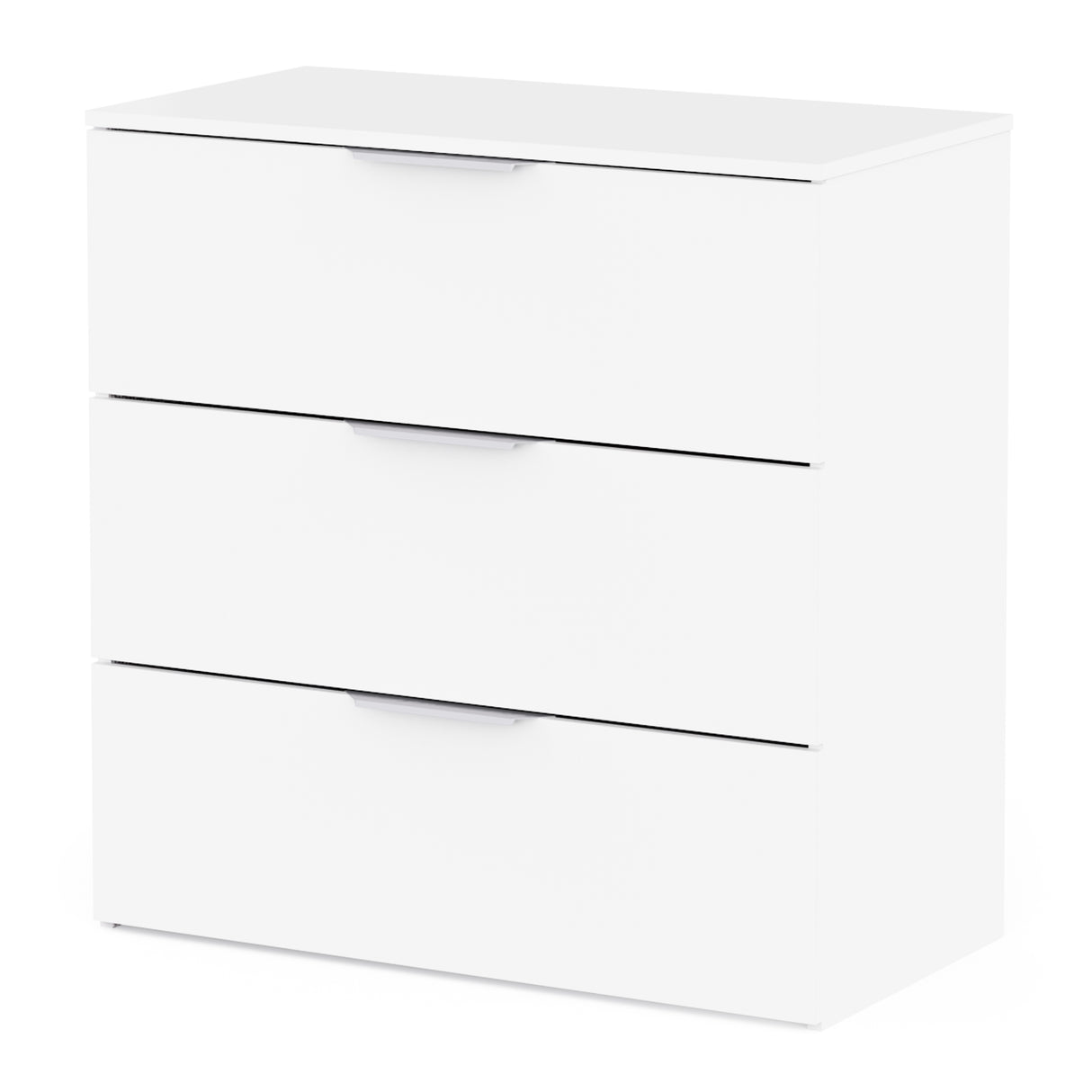 Chicago 3 Drawer 80cm Chest of Drawers - Matt White - FurniComp