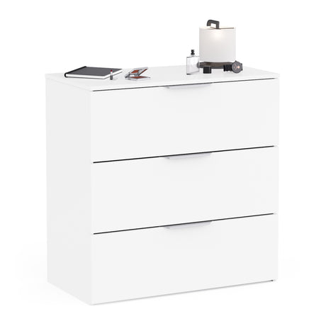 Chicago 3 Drawer 80cm Chest of Drawers - Matt White - FurniComp