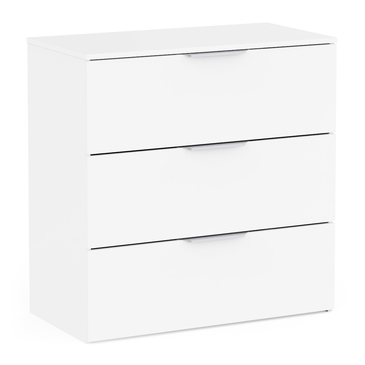 Chicago 3 Drawer 80cm Chest of Drawers - Matt White - FurniComp