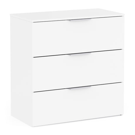 Chicago 3 Drawer 80cm Chest of Drawers - Matt White - FurniComp
