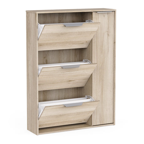 Chicago 4 Door 90cm Shoe Cabinet -Kronberg Oak - FurniComp