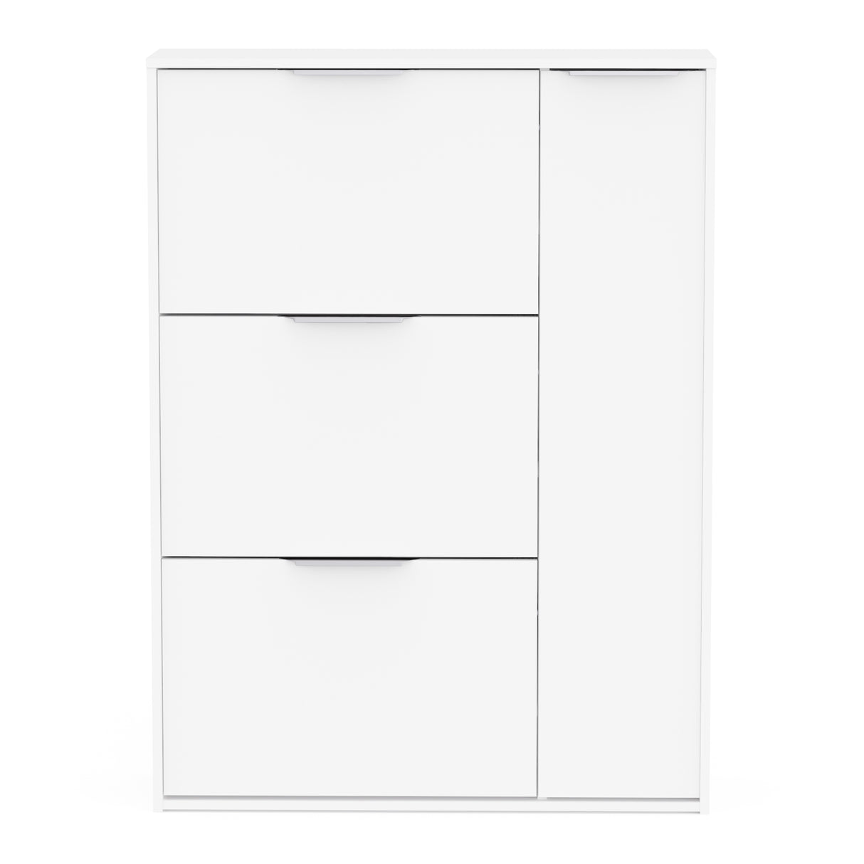 Chicago 4 Door 90cm Shoe Cabinet - Matt White - FurniComp