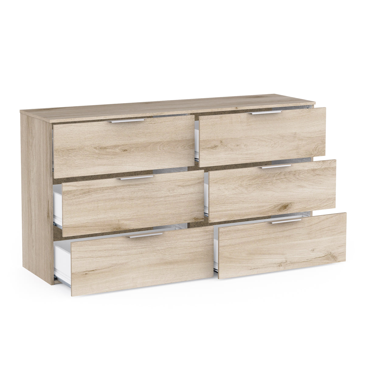 Chicago 6 Drawer 150cm Chest of Drawers - Kronberg Oak - FurniComp