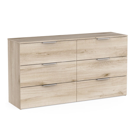 Chicago 6 Drawer 150cm Chest of Drawers - Kronberg Oak - FurniComp