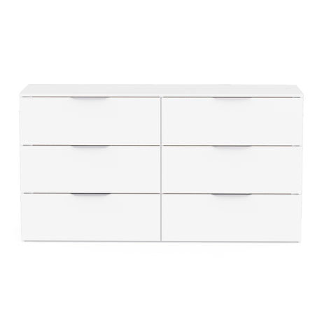 Chicago 6 Drawer 150cm Large Chest of Drawers - Matt White - FurniComp
