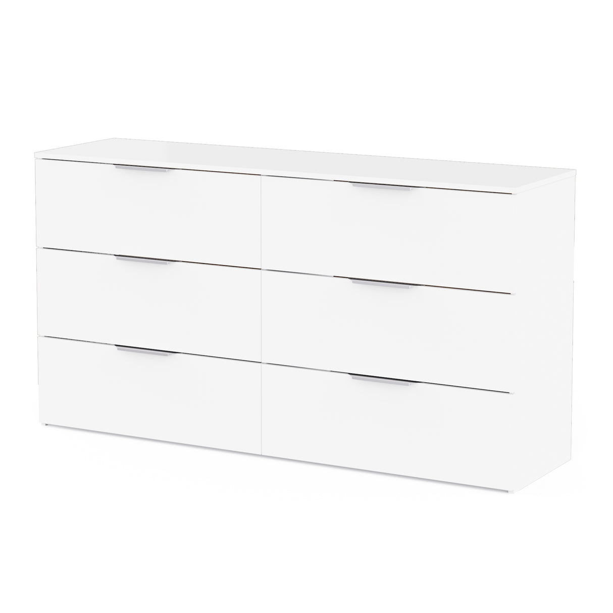 Chicago 6 Drawer 150cm Large Chest of Drawers - Matt White - FurniComp