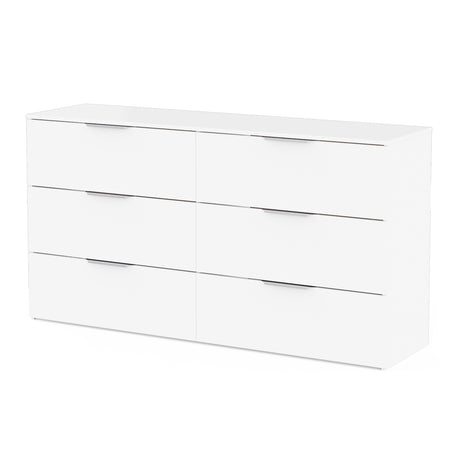 Chicago 6 Drawer 150cm Large Chest of Drawers - Matt White - FurniComp
