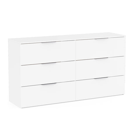 Chicago 6 Drawer 150cm Large Chest of Drawers - Matt White - FurniComp