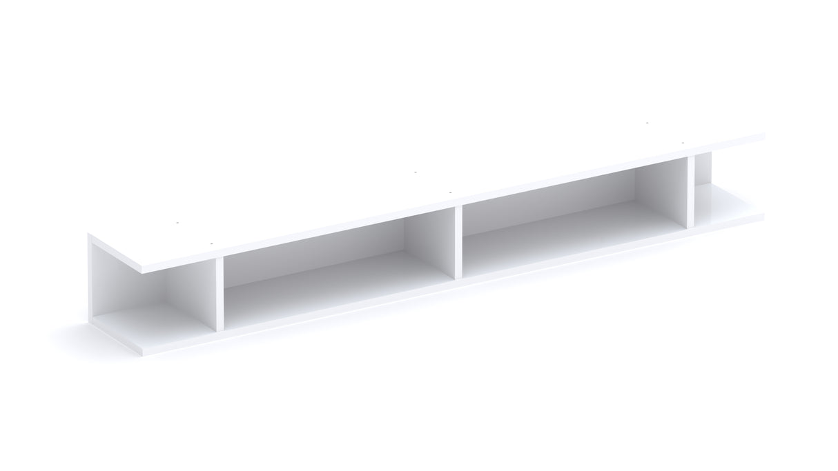 Combo 138cm Floating Wall Hung TV Shelf - White Gloss COM-43-01 - FurniComp
