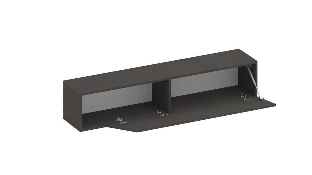 Combo 138cm Floating Wall Hung TV Unit with Shaped Door - Black Lava COM-26-06 - FurniComp