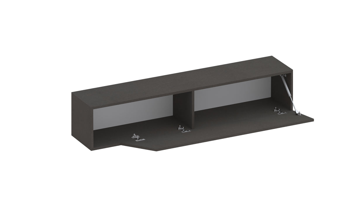 Combo 138cm Floating Wall Hung TV Unit with Shaped Door - Black Lava COM-26-06 - FurniComp