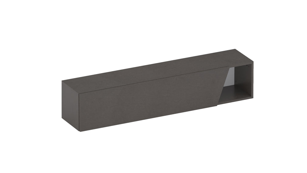 Combo 138cm Floating Wall Hung TV Unit with Shaped Door - Black Lava COM-26-06 - FurniComp