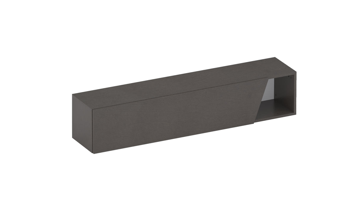 Combo 138cm Floating Wall Hung TV Unit with Shaped Door - Black Lava COM-26-06 - FurniComp